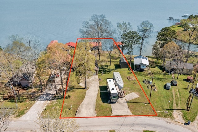 221 Kokomo Run, Point Blank, TX 77364 - bird's eye view with a water view