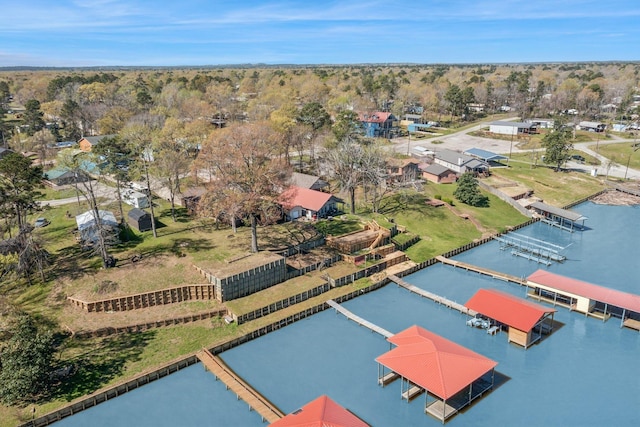 221 Kokomo Run, Point Blank, TX 77364 - birds eye view of property featuring a water view