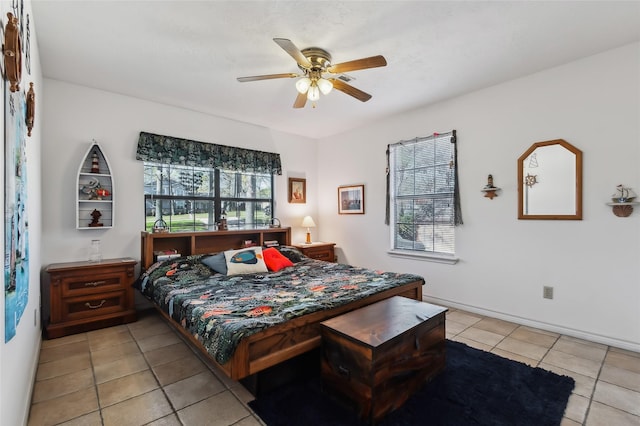 221 Kokomo Run, Point Blank, TX 77364 - bedroom featuring light tile patterned floors and ceiling fan