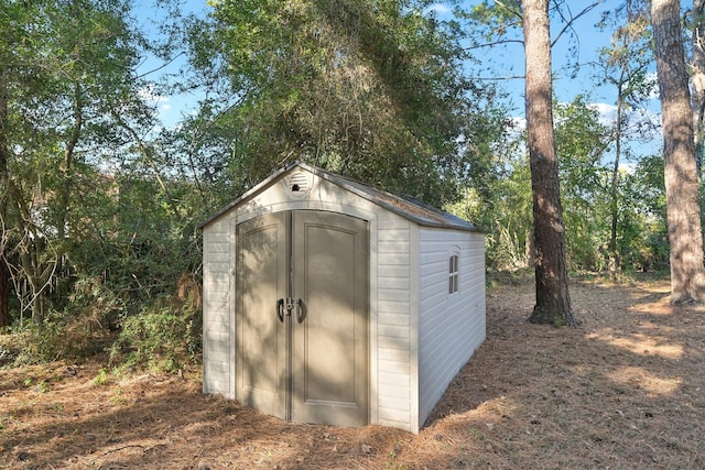 view of shed