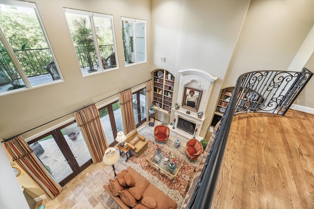 3410 Banbury Pl, Houston, TX 77027 - entryway with a healthy amount of sunlight, french doors, and a towering ceiling