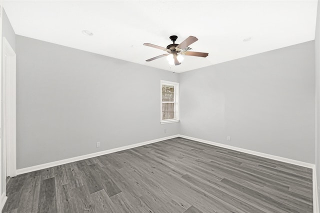 5538 Berry Creek Dr, Houston, TX 77017 - unfurnished room with baseboards, a ceiling fan, and wood finished floors