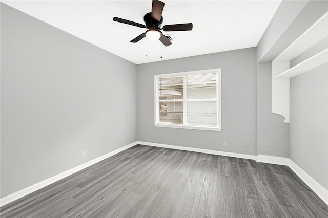 5538 Berry Creek Dr, Houston, TX 77017 - empty room with baseboards, ceiling fan, and wood finished floors