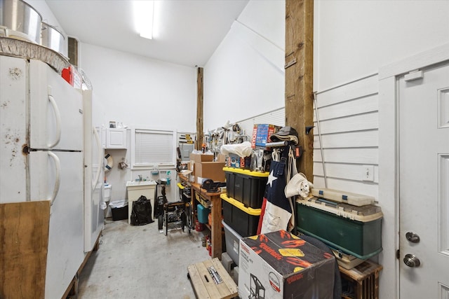 interior space with unfinished concrete flooring