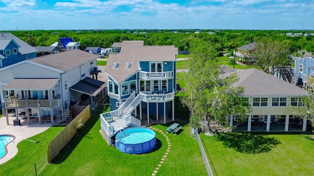 aerial view featuring a residential view