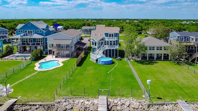 aerial view featuring a residential view