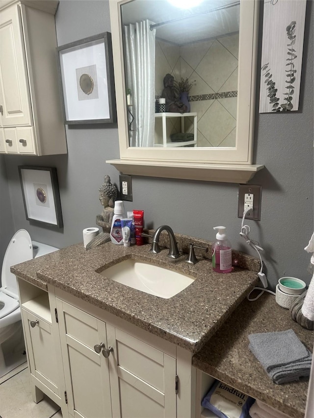 bathroom with toilet and vanity