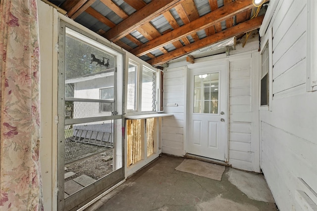 view of unfurnished sunroom