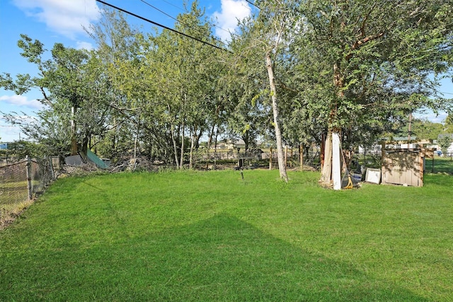 view of yard with fence