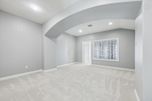 2209 Devonshire St Unit B, Houston, TX 77019 - unfurnished room with carpet flooring, recessed lighting, arched walkways, and baseboards