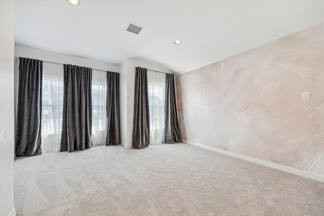 2209 Devonshire St Unit B, Houston, TX 77019 - carpeted spare room featuring baseboards, recessed lighting, and lofted ceiling