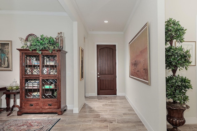 247 Arabian Dr, The Woodlands, TX 77382 - interior space with baseboards, crown molding, and recessed lighting