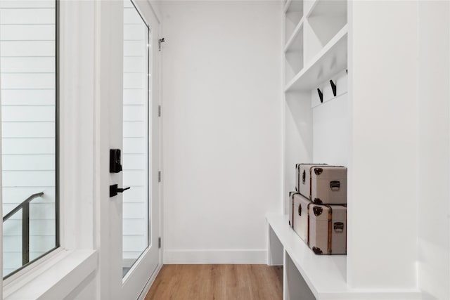 4323 Rogers St, Houston, TX 77022 - mudroom with light wood finished floors and baseboards