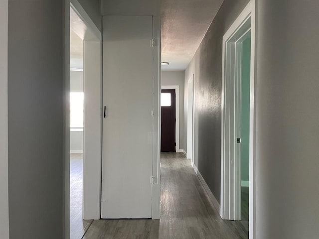 1701 40th St, Galveston, TX 77550 - hallway featuring wood finished floors and baseboards