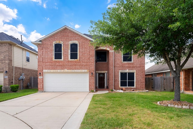 8322 Calico Canyon Dr, Tomball, TX 77375 - traditional-style house with an attached garage, driveway, and brick siding