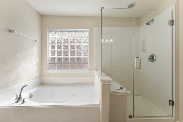 8322 Calico Canyon Dr, Tomball, TX 77375 - full bathroom featuring a shower stall and a whirlpool tub
