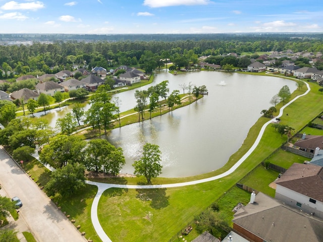 8322 Calico Canyon Dr, Tomball, TX 77375 - aerial overview of property's location featuring a nearby body of water and nearby suburban area