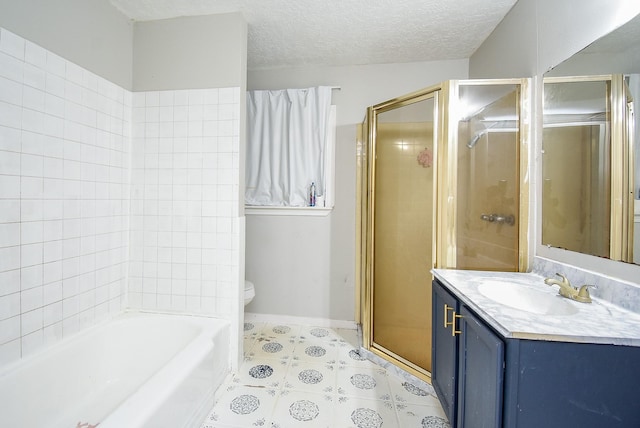 1905 Tennessee St, Baytown, TX 77520 - bathroom featuring vanity, a bathtub, and a stall shower
