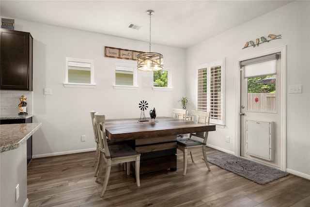 1143 Grand Junction Dr, Tomball, TX 77375 - dining room featuring a wealth of natural light, dark wood-type flooring, and visible vents