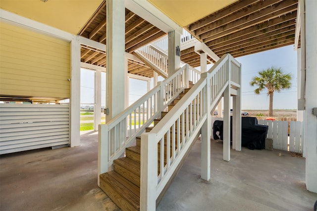 206 China Clipper Dr, Freeport, TX 77541 - staircase with concrete flooring