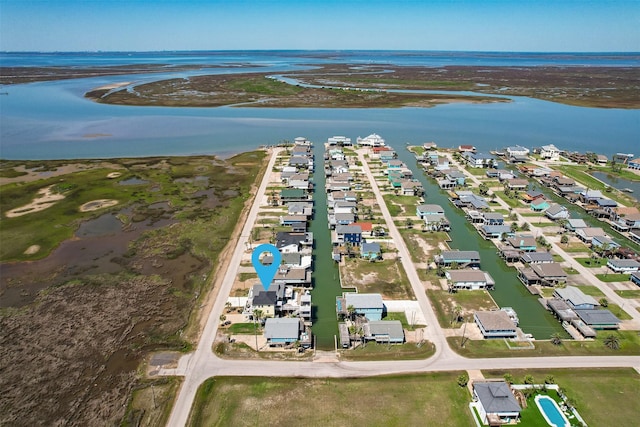 206 China Clipper Dr, Freeport, TX 77541 - bird's eye view featuring a residential view and a water view