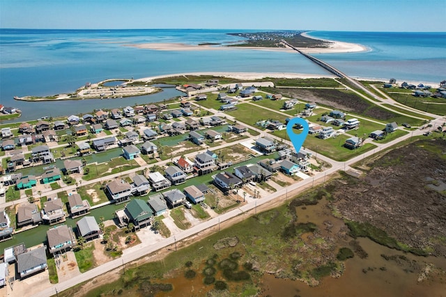 206 China Clipper Dr, Freeport, TX 77541 - drone / aerial view featuring a water view and a residential view