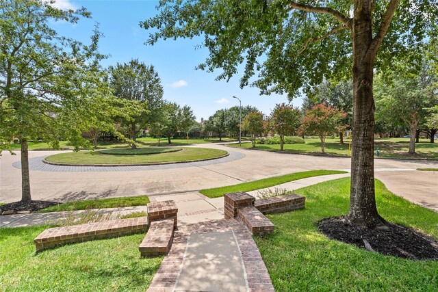 view of home's community with a lawn