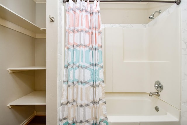 full bathroom featuring shower / tub combo