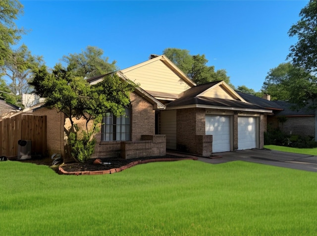 8622 Sparkling Springs Dr, Houston, TX 77095 - ranch-style home featuring aphalt driveway, an attached garage, a front lawn, and brick siding