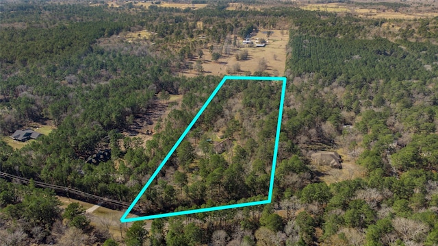 83 Dahlia Rd, Huntsville, TX 77320 - birds eye view of property featuring a wooded view