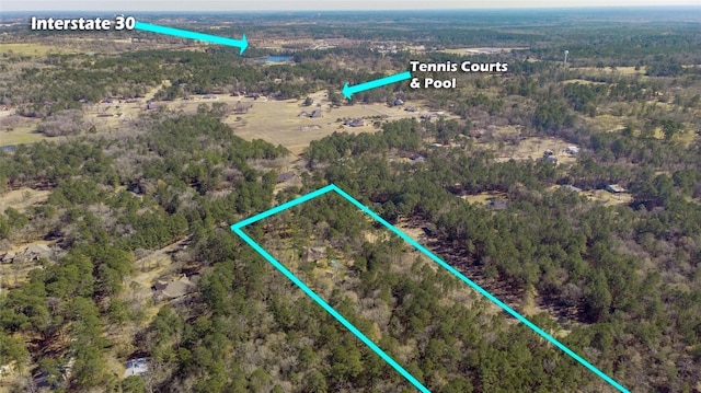 83 Dahlia Rd, Huntsville, TX 77320 - bird's eye view with a forest view