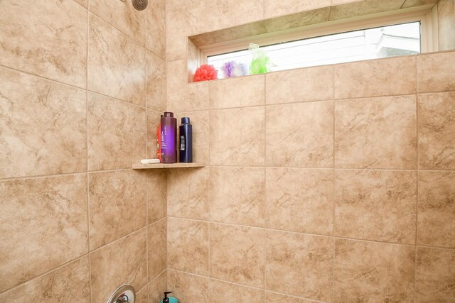 interior details with a shower