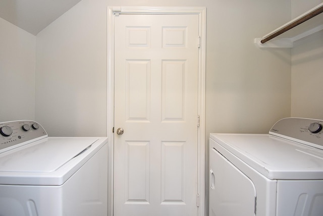 laundry area with washing machine and dryer and laundry area