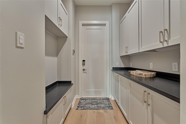 mudroom featuring light wood finished floors