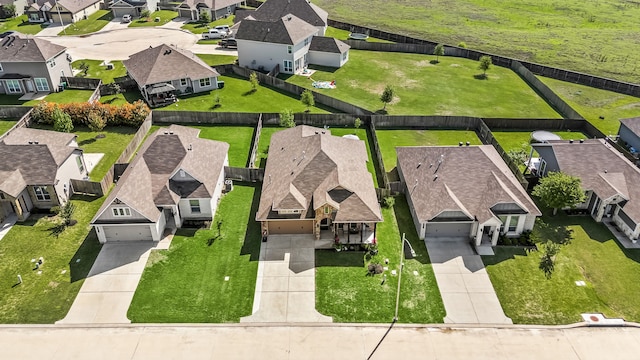 aerial view with a residential view
