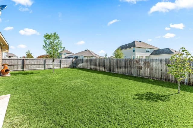 view of yard featuring a fenced backyard