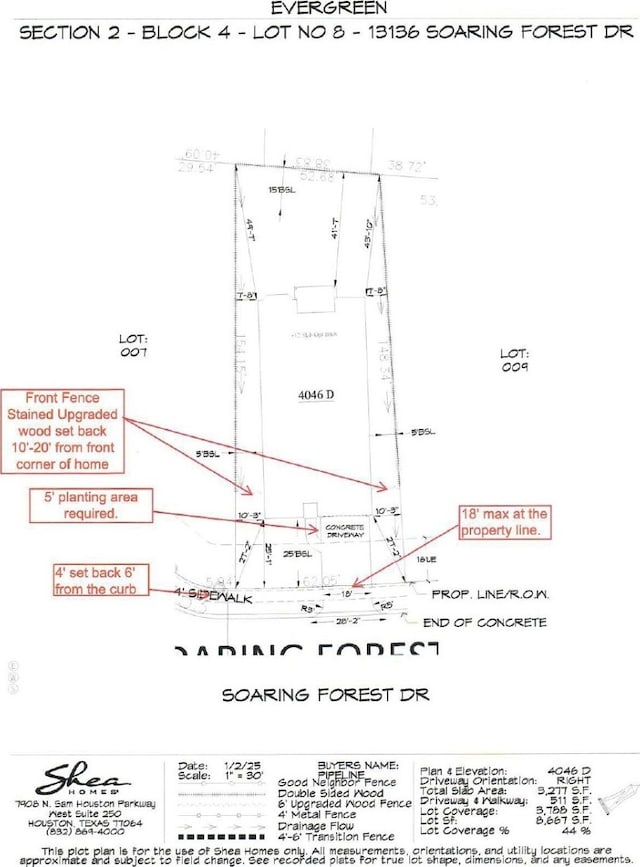 13136 Soaring Forest Dr, Conroe, TX 77302 - survey map / technical document