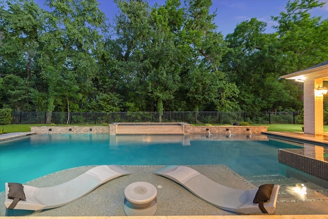 view of pool with fence and a fenced in pool