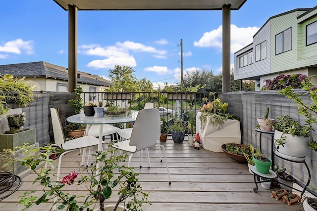 2118 Dennis St, Houston, TX 77004 - wooden deck with outdoor dining area