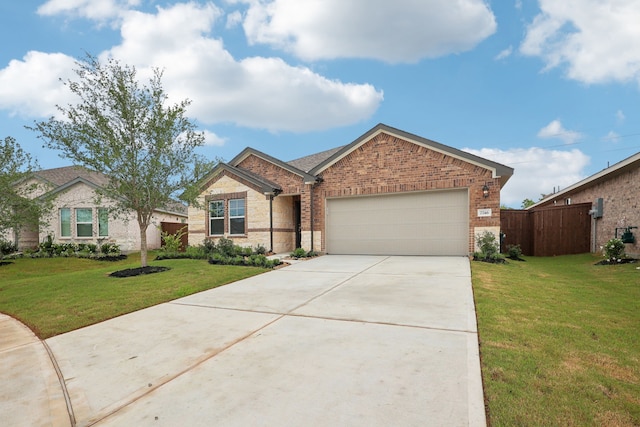 7746 Beaufort Ln, Baytown, TX 77523 - view of front facade featuring brick siding, an attached garage, and driveway