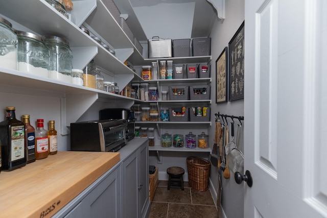pantry with a toaster