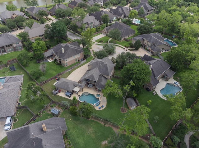 drone / aerial view with a residential view