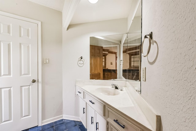 9402 Stockport Dr, Spring, TX 77379 - bathroom with vanity and tile patterned flooring