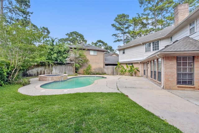 9402 Stockport Dr, Spring, TX 77379 - view of swimming pool with a patio area and a pool with connected hot tub