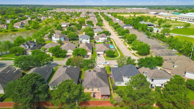 drone / aerial view with a residential view