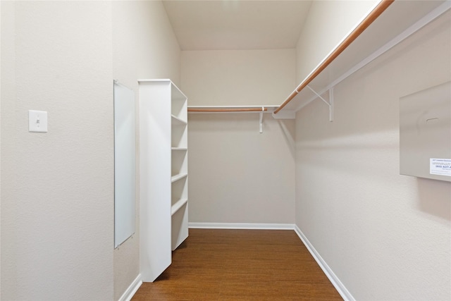 spacious closet with wood finished floors