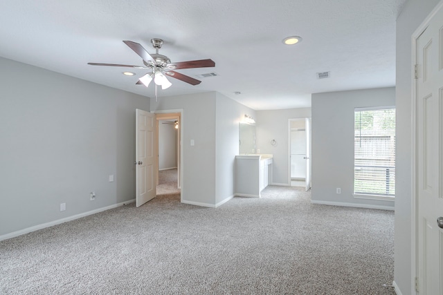 5893 Southern Hills Dr, Houston, TX 77069 - empty room featuring ceiling fan, light carpet, and visible vents