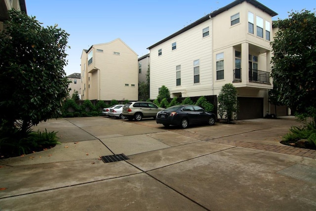 exterior space featuring a garage