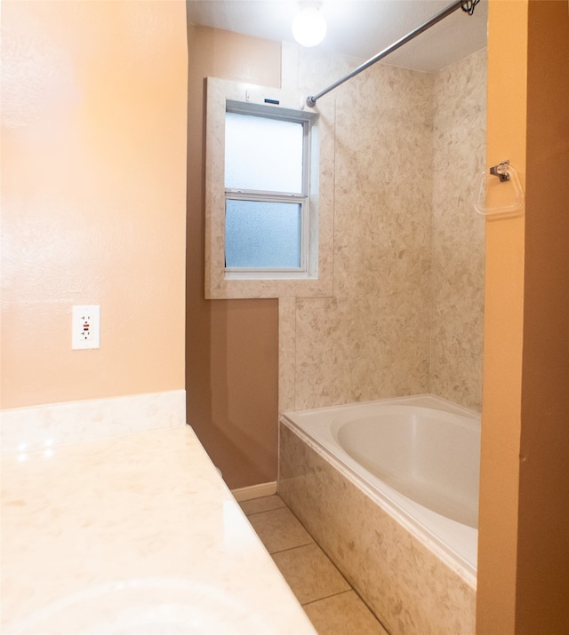 234 Fantasy Ln, Montgomery, TX 77356 - full bathroom featuring vanity, tile patterned flooring, and bathing tub / shower combination