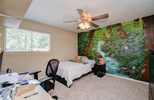 6711 Pebble Beach Dr, Houston, TX 77069 - bedroom with carpet and a ceiling fan